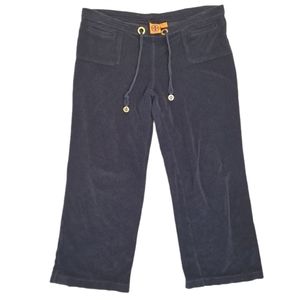 Tory Burch navy Blue wide leg cotton drawstring lounge pants